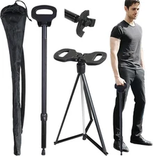 Folding Walking Cane with seat for Men & Women,2-in-1 Adjustable Portab