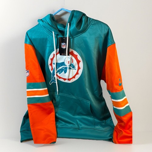 Miami Dolphins Nike Throwback Hoodie Mens XL Aqua - Picture 1 of 5
