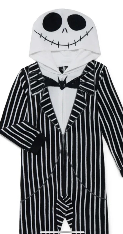Traje Pesadilla Antes de Navidad Unión XS 4/5 Niños Jack Skellington Con Capucha Nuevo Foto 4 de 4