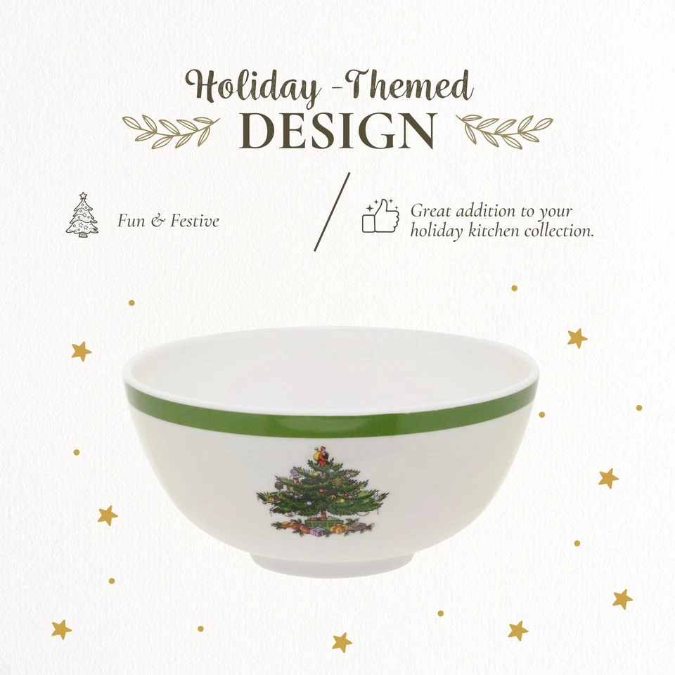 Spode Christmas Tree 6-Inch Melamine Bowls - Set of 4, Dishwasher Safe - Image 3 of 4