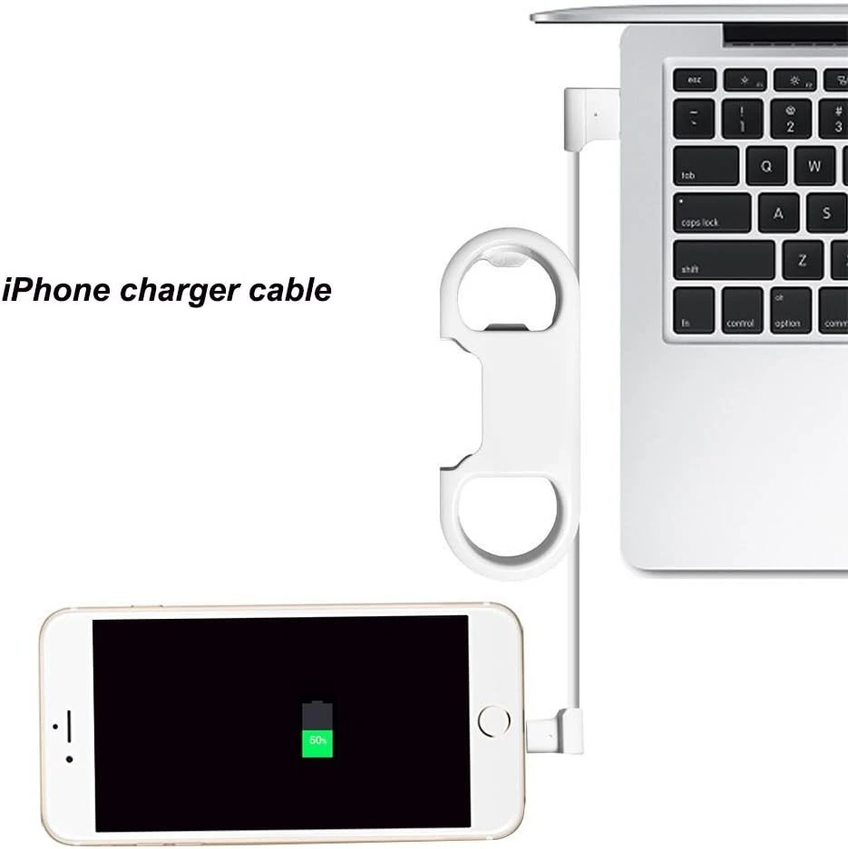 Charging Cable Keychain – Bottle Opener & USB Cord (White) - Image 3 of 4