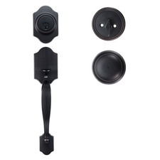 Uimoso Front Door Handle Deadbolt Set in Brushed Oil Rubbed Bronze Finish