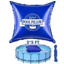 5 x 5 Ft Pool Pillows for Above Ground Pool, 0.5mm Thick PVC Cold-Resistant P...
