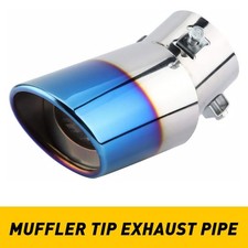 2.5 Car Exhaust Pipe Tip Rear Tail Throat Muffler Stainless Steel Round Bend