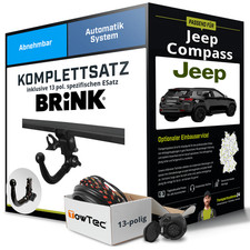 Für JEEP Compass Typ MP, MV Anhängerkupplung abnehmbar +eSatz 13pol 17- AHK
