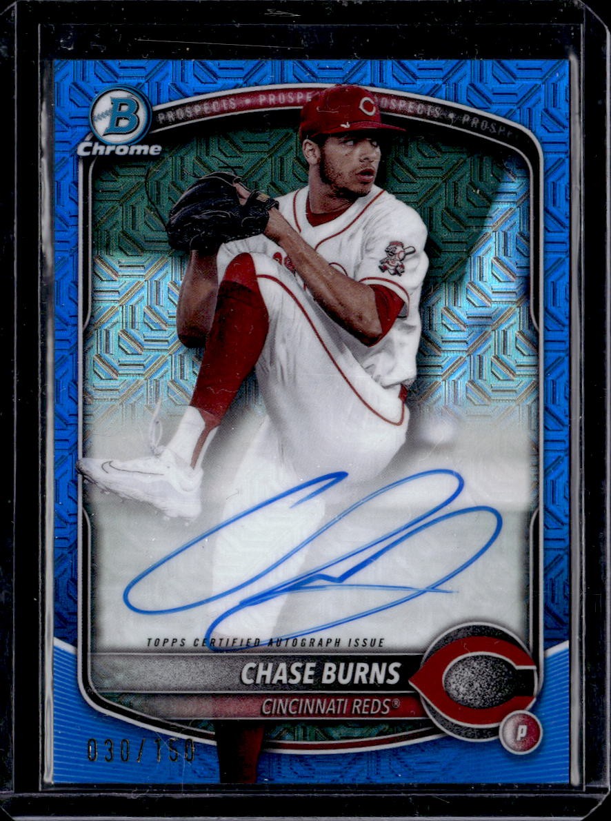 2025 Bowman Chase Burns Chrome Auto Blue Mojo  /150