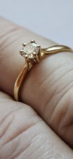 Bague Solitaire Or Jaune 18 Carats Brillant 0.32 Ct
