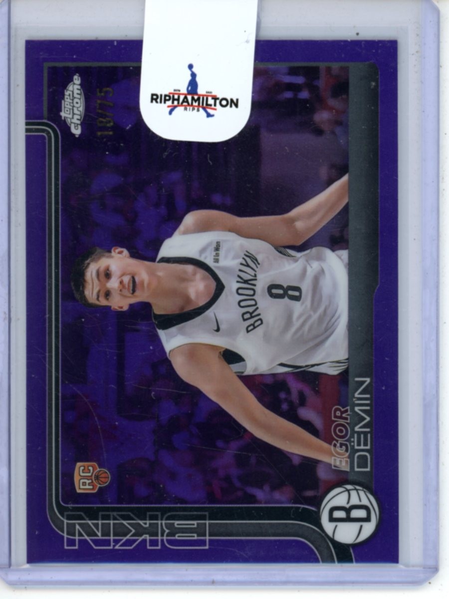 2025-26 Topps Chrome Egor Demin /75 Purple Refractor #258 Rookie