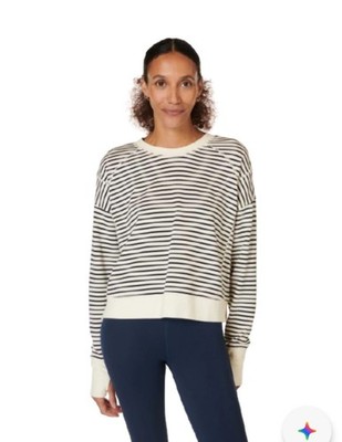 Sweaty Betty After Class Crop Sweatshirt Size 8 Medium Striped Womens Athletic