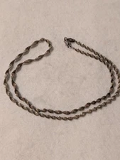 22" Vintage 925 Sterling Silver Twist Chain Italy FAS