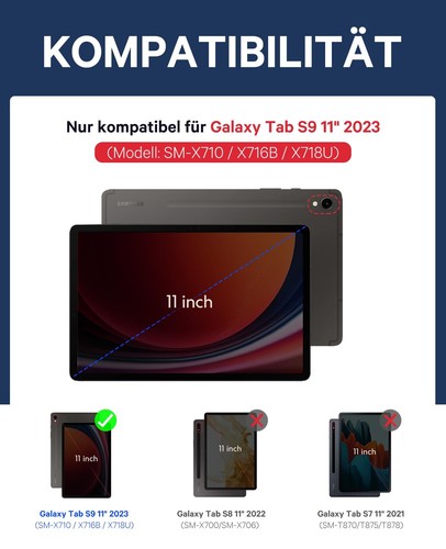 Earto Samsung Galaxy Tab Tastatur für S9 11 /S9 FE 10.9” Smart Touchpad Tab S9 - Bild 24 von 24