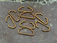 Set of 8 Vintage Brass Rectangular Leather Buckles   Patina Finish   45mm x 19mm