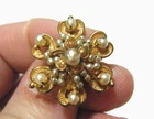 Vintage 50s Miriam Haskell ONE Spare Clip On Erring Gold Flower Seed Pearls