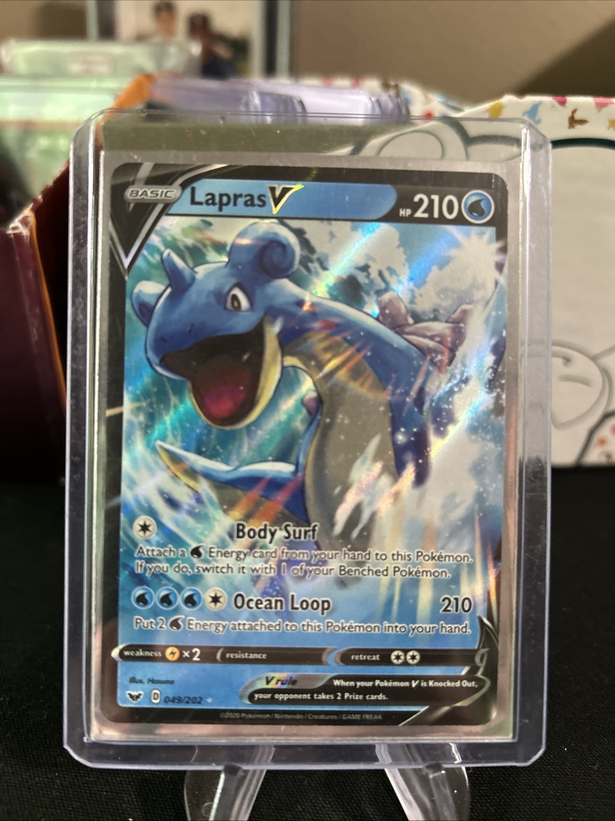 Lapras V 049/202 Swsh01: Sword & Shield Holo - Top Loaded - Pack Fresh New