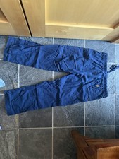 Barco One Navy Blue Unisex Medical Scrub Pants Size L Solid Polyester Blend