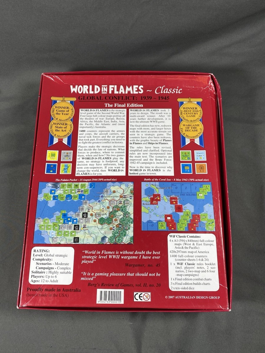 WORLDinFLAMES■AUSTRALIAN DESIGN GROUP■ 2024 World in Flames Collector's Edition Deluxe game