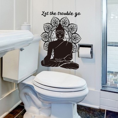 Abnehmbares Lotus Mandala PVC Wandtattoo für Schlafzimmer Wohnzimmer Wanddeko