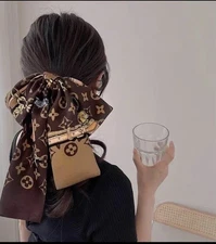 Double side Silk twill scarf for the hair