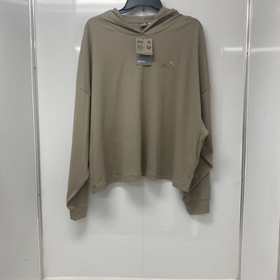 XXL  Puma ESS Elevated Hoodie in Tan/light Brown Long Sleeve Hoodie NWT