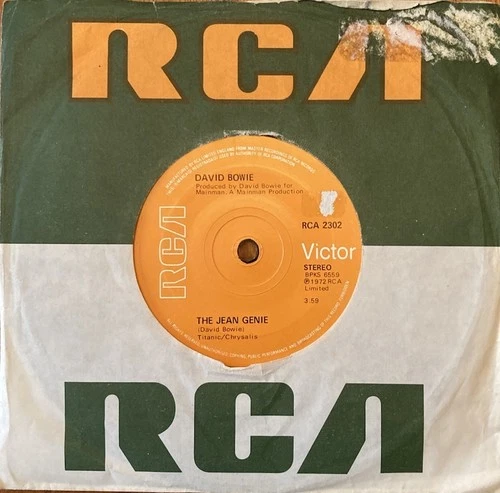 DAVID BOWIE - THE JEAN GENIE ORIGINAL UK 7” RCA SINGLE NEAR MINT CONDITION