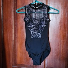 Bloch Black Floral Leotard Petite Dance Costume