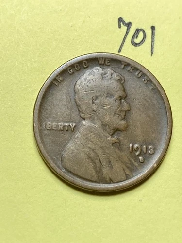 1913-S LINCOLN WHEAT CENT, low mintage date, "FINE" condition #701