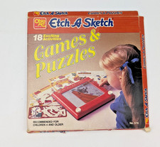 Vintage Ohio Art Etch A Sketch 18 Games  Puzzles Reusable Plastic Screens READ