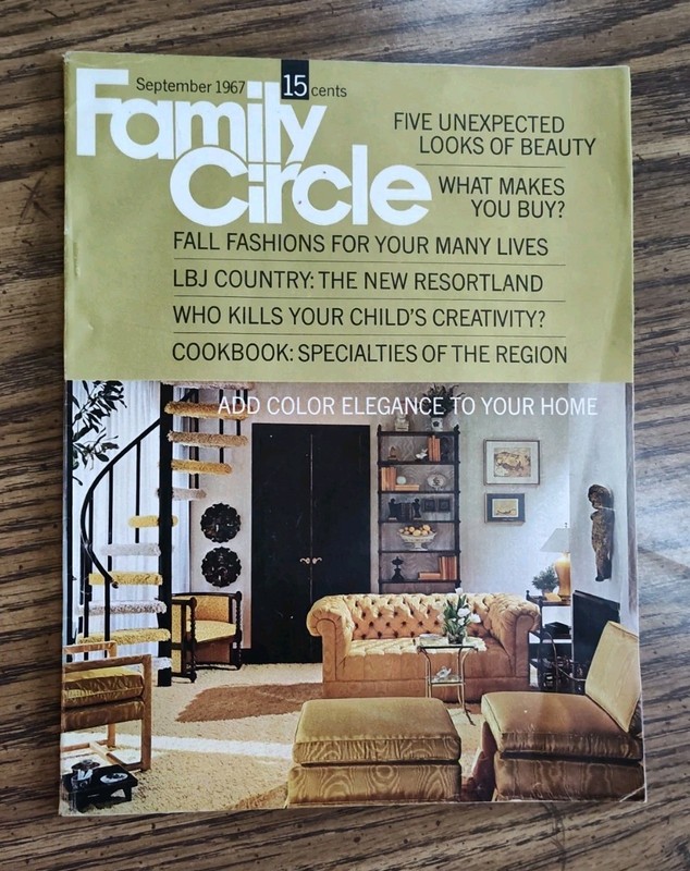 Family Circle Magazine September 1967 Home Decorating Recipes Fashion Beauty 