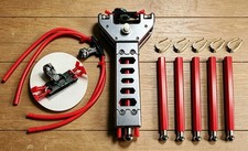 Model E Metal Repeater Slingshot Kit 5 Mags 5 Bands Target Practice Toy