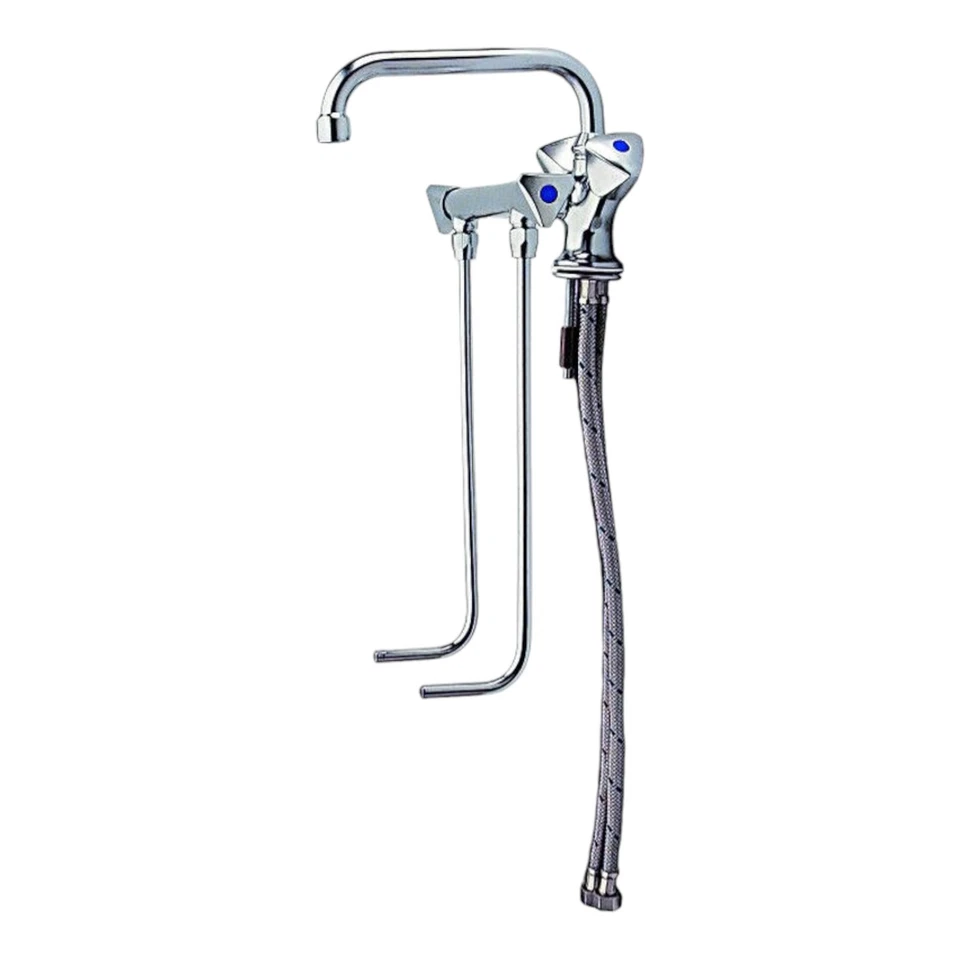 BIETAL® Spülbeckenhahn Wasserhahn Mischbatterie Hochdruck 2 Becken 30cm Unterspülung