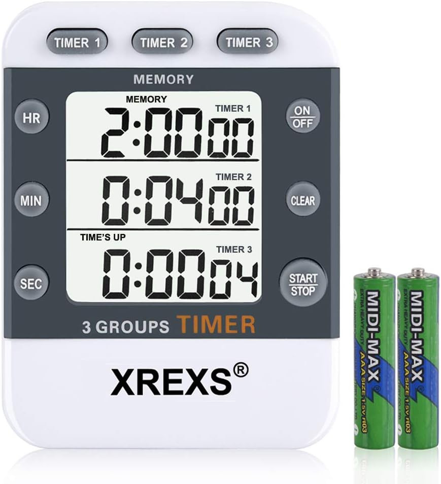Timer da Cucina Magnetico Triplo Display - Volume Regolabile
