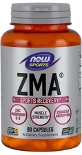 NOW Sports ZMA Supplement 90 Count Zinc Magnesium Vitamin B6 for Recovery 05/29