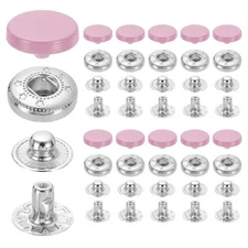 20 Set Snap Fasteners, 12mm #633 Zinc Alloy Press Studs Buttons, Pink