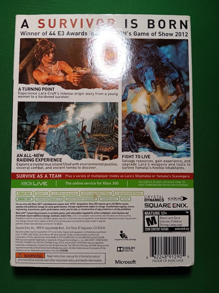 Tomb Raider Xbox 360 Steelbook Edition with Slipcover Sealed With Xbox Sticker - Image 2 of 4