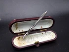ANTIQUE Brooch soldier gift Germany russian Silver 84 or 835 Box pin WarII knife