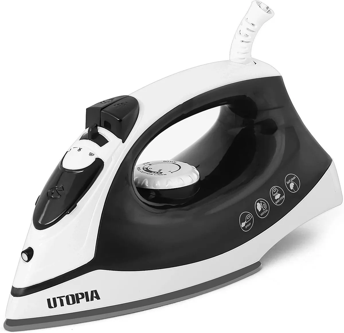 Professional Steam Iron Clothes Nonstick 1200W Sole plate Portable Utopia Home