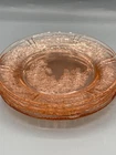 Set 4 Vintage Federal Glass Company 6”  Bread Plates- Sharon Cabbage Rose