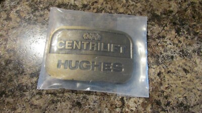 NOS VINTAGE 1970's **CENTRILIFT HUGHES** BRASSTONE OILFIELD BUCKLE