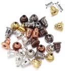 Gold Silver Bronze Metal Bullet Backs Pin Stud Earring Earrings Stoppers K31