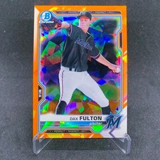 2021 Bowman Chrome Dax Fulton Orange Sapphire Refractor /75 RC #BCP-32 Daxton