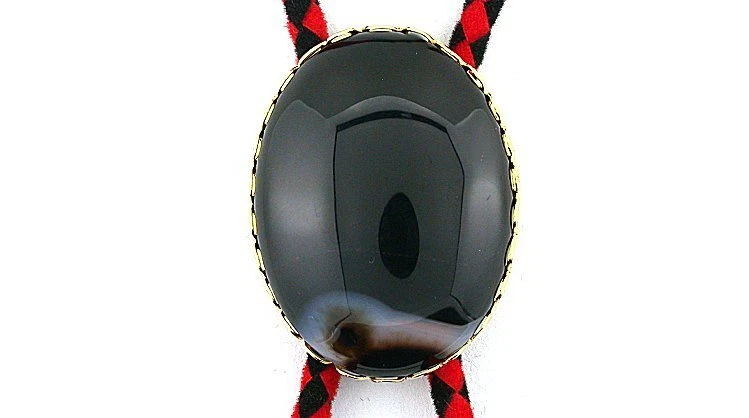 Corbata Bolo de piedra preciosa de ónix negro con cable EPBT27N Foto 2 de 2