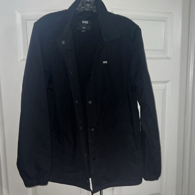Vans Black Torrey Skate Jacket Snap Durable Collared Streetwear Size Small EUC