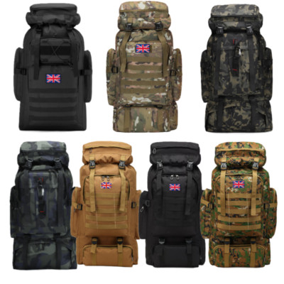 12 Farben 80L große Kapazität wasserdicht taktischer Rucksack Molle Wanderrucksack