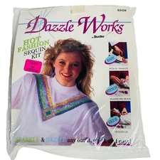 Dazzle Works 90s Hot Fashion Sequin Kit Retro Embellishments Craft VTG Sparkle