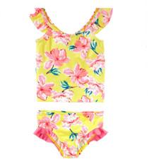 Oshkosh Girl Floral Tankini Two Piece Swimsuit Multi Size 2T 7756