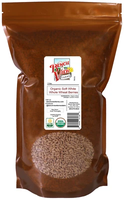 BENCH VIEW FARMS Organic Soft White Wheat Berries - 3lbs