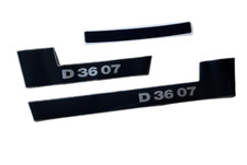 Deutz D3607 Aufkleber Motorhaube  Logo Emblem Sticker schwarz-silber