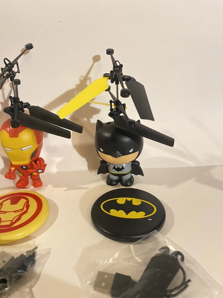 World Tech Toy lot Helicopter batman ironman WW 2CH IR RC Flying Action Figures - Image 4 of 4