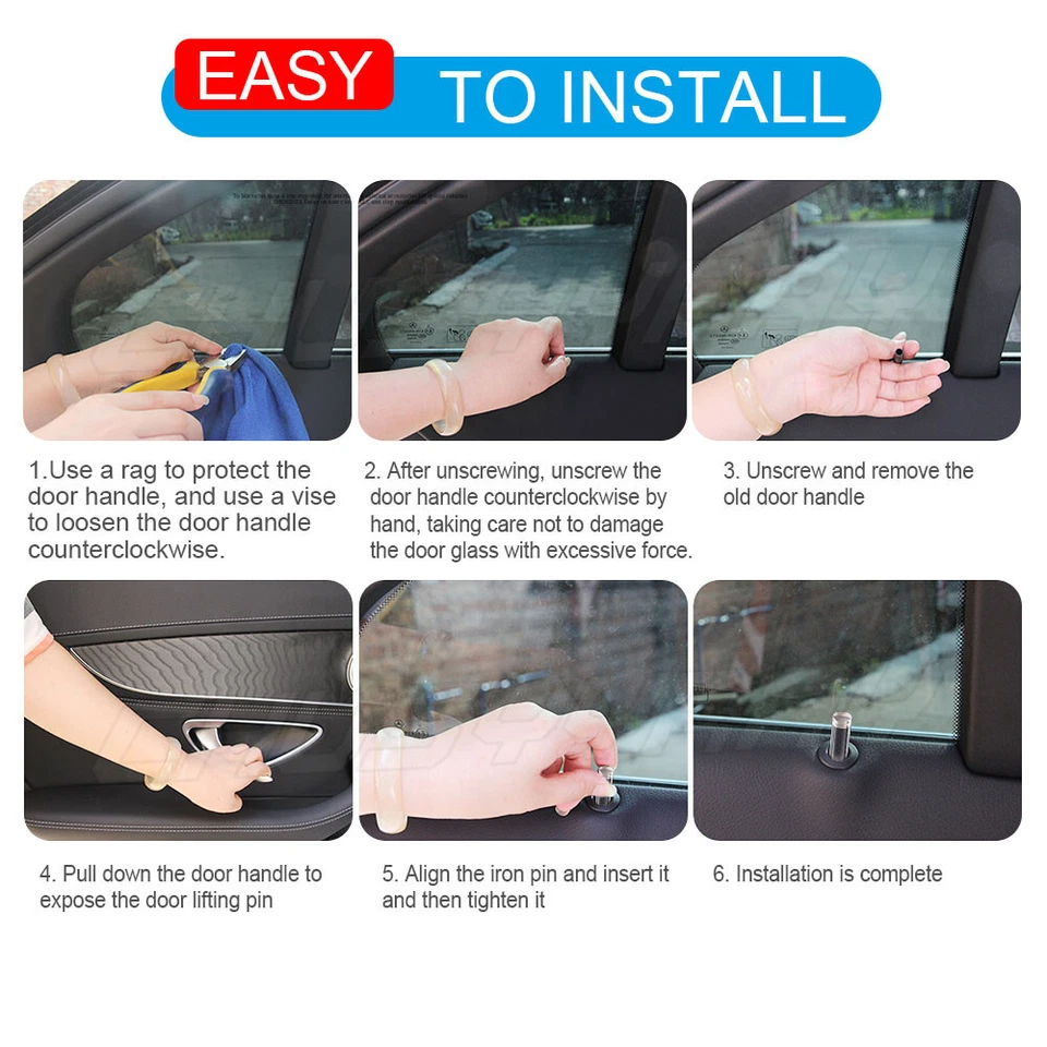 4x Car Door Locking Lock Knob Pull Pins Cover Accessories - Image 2 of 4