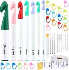 7 Sizes Crochet Hooks Set, Large Crochet Hooks for Chunky Yarn, 7mm-20mm Huge Cr